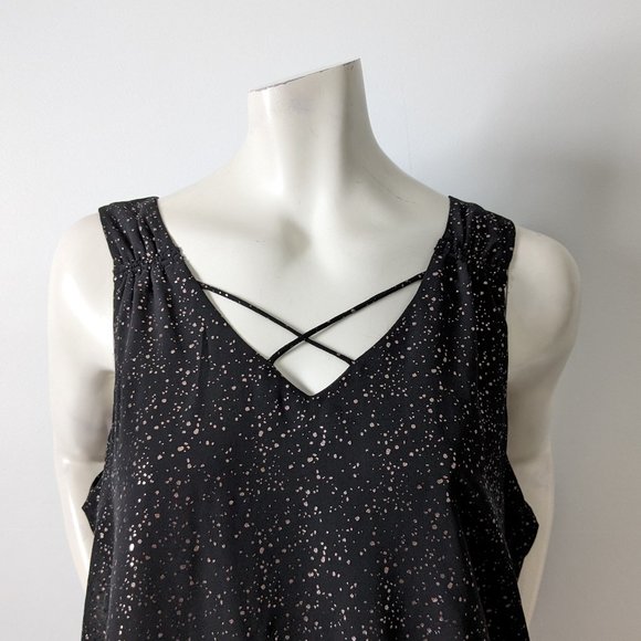 Signature By Reitmans - Black w/ Rose Gold Sparkle Dots Dress - Size XXL - NWT - Picture 2 of 8